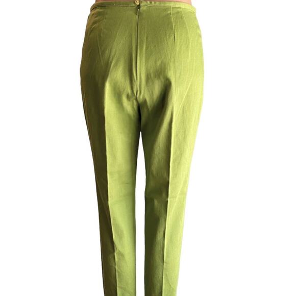 NWT ~ Lime Green Skinny Cotton Pants by Campagnie International Express~ 9 / 10 - Picture 2 of 5